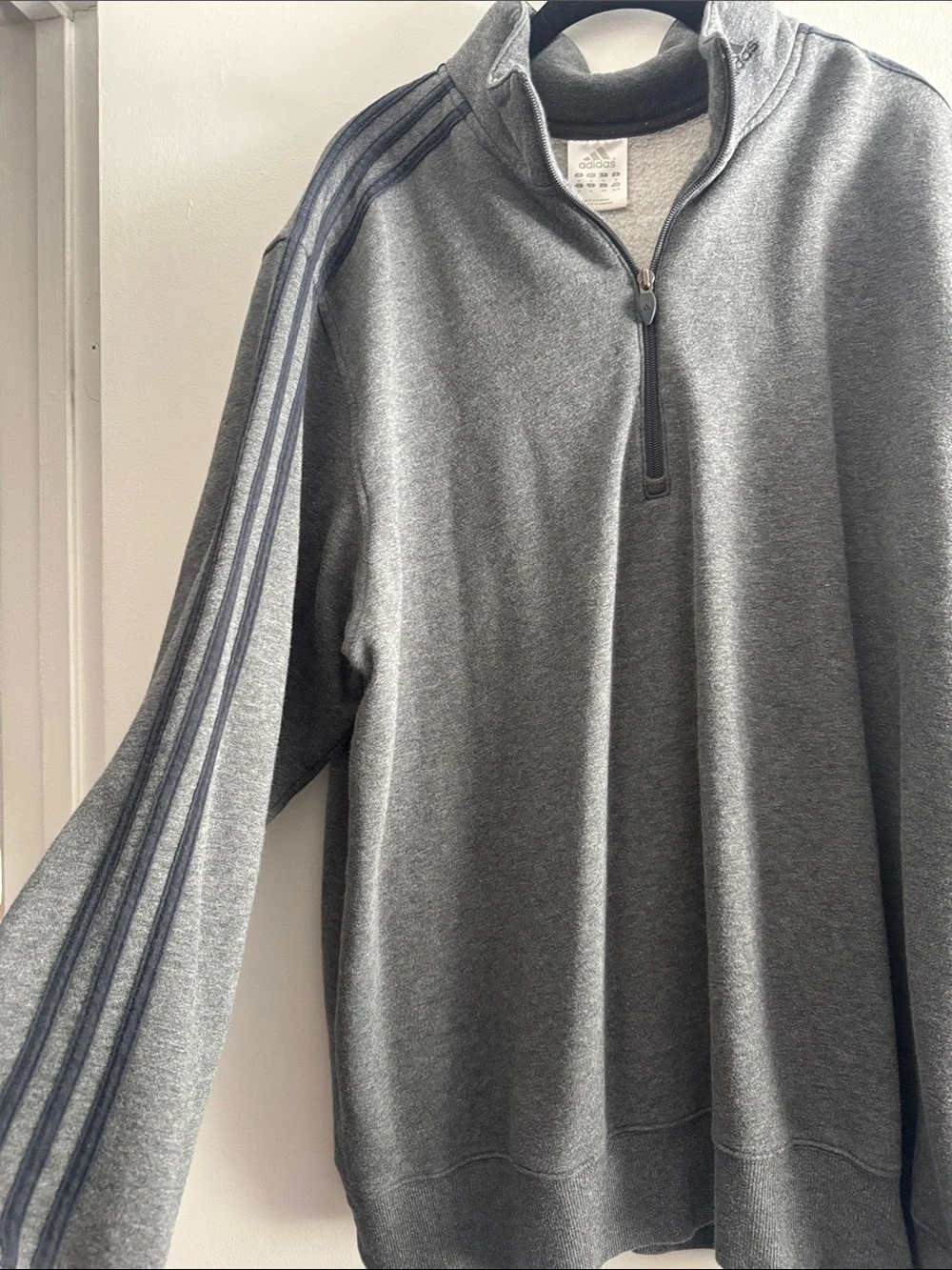 adidas Men's Dark Gray Half-Zip Pullover Sweater